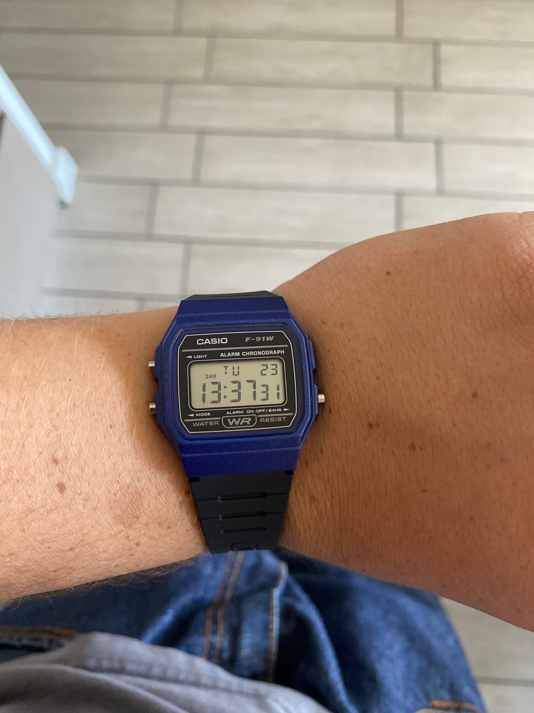 Customer photo review of Reloj Casio Vintage F-91WM-2ADF Azul/Negro