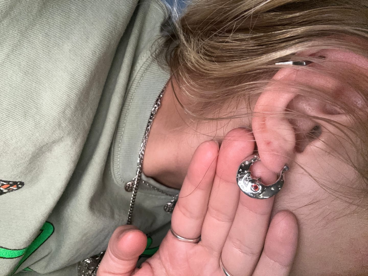 Customer photo review of LUNA HOOP EARRING