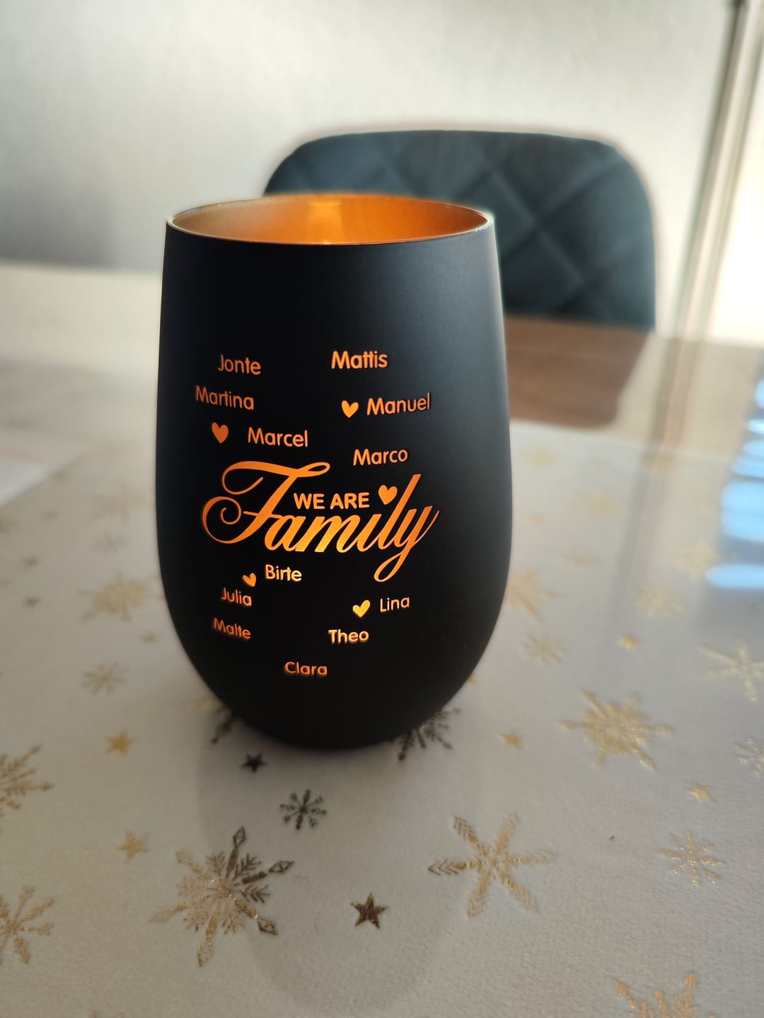 Customer photo review of We are Family - Familien-Windlicht