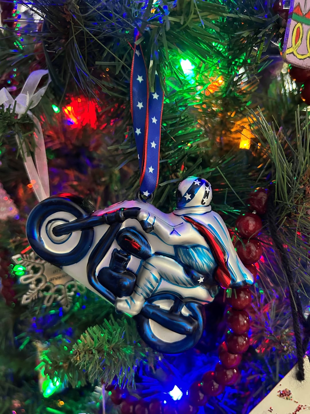 Customer photo review of Evel Knievel 3 Piece Glass Ornament Set