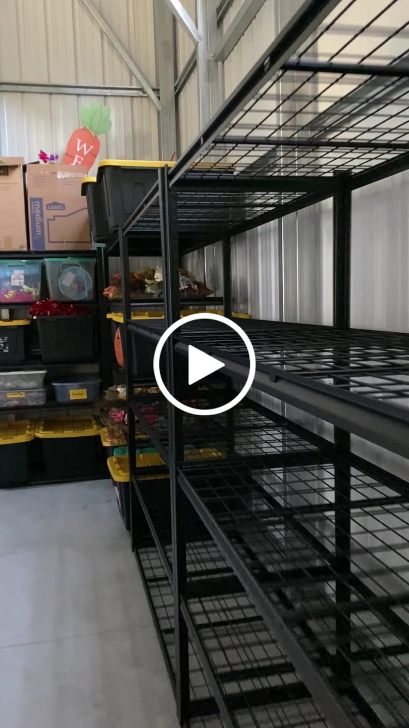Customer video review of REIBII 60" W Heavy Duty Metal Shelving Unit, Adjustable Shelves for Storage, Rust-Proof Shelving for Garage, Industrial, Warehouse, Basement & Workshop