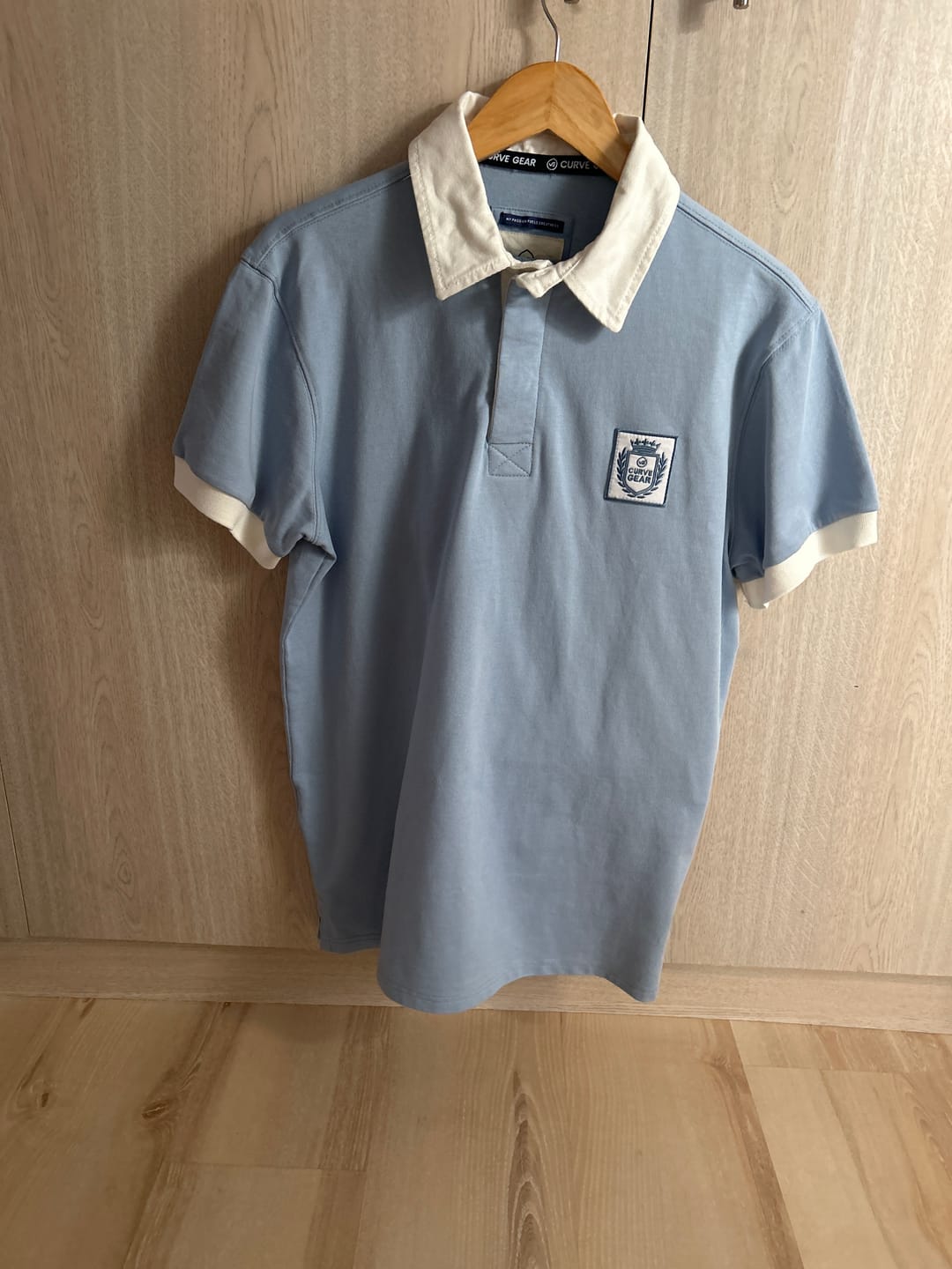 Customer photo review of Elite Rugby Polo Light Blue