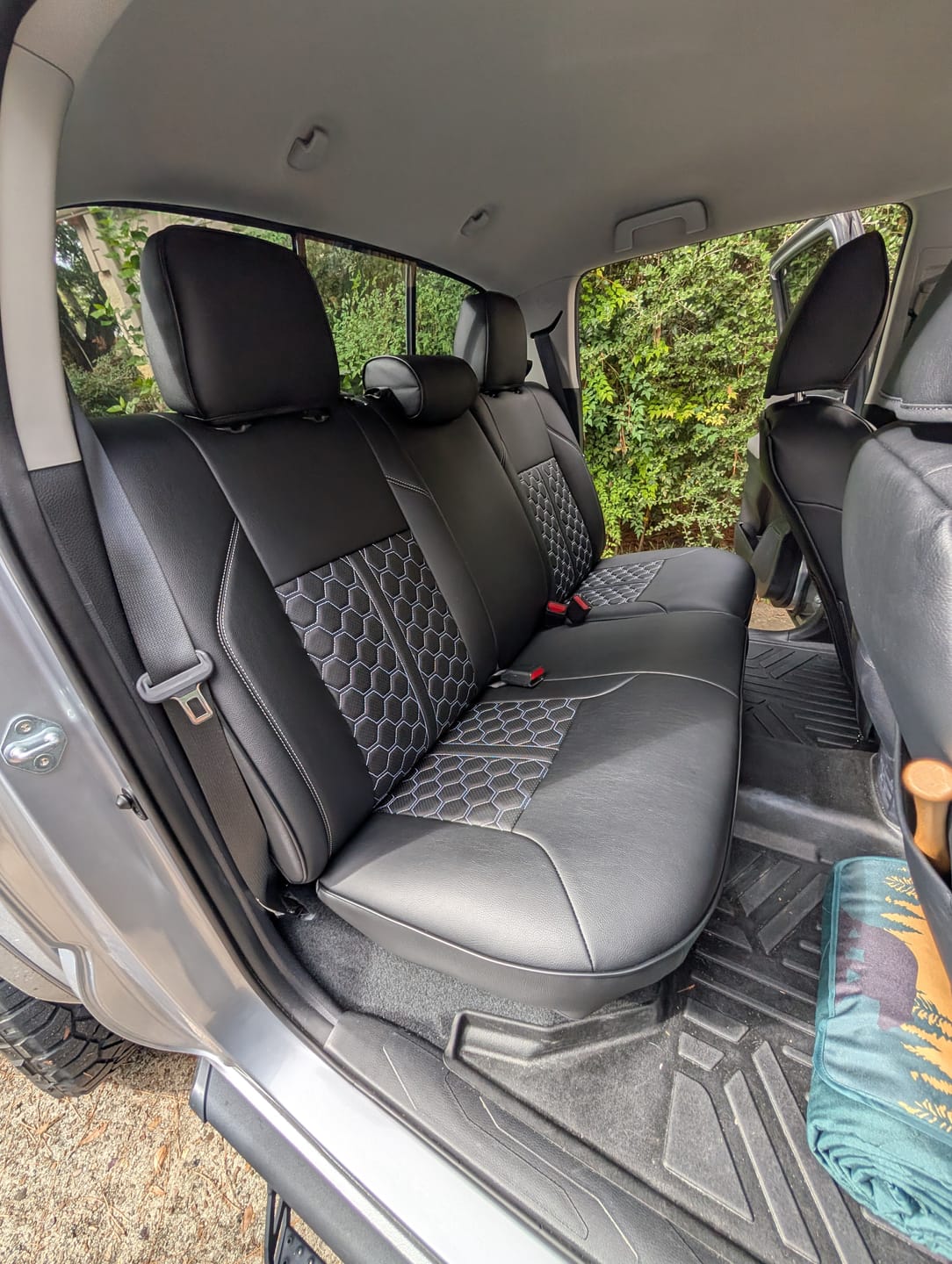 Customer photo review of 2016-23 Toyota Tacoma Custom Leather Seat Covers