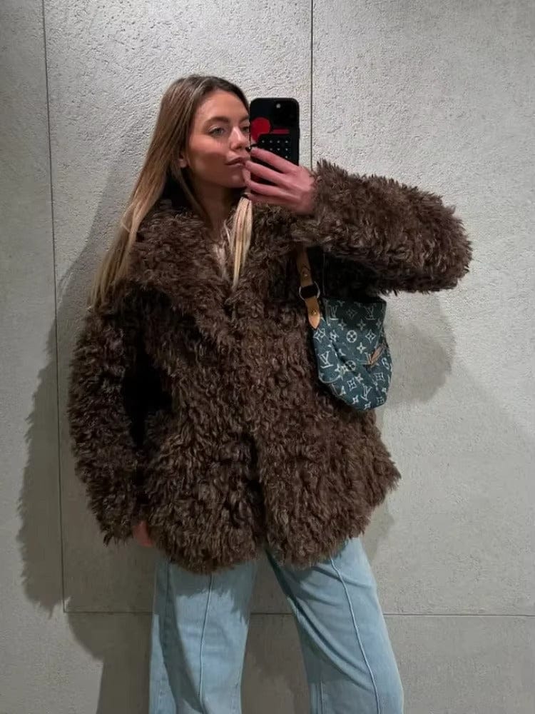 Customer photo review of Esmeralda Faux Fur Jacket