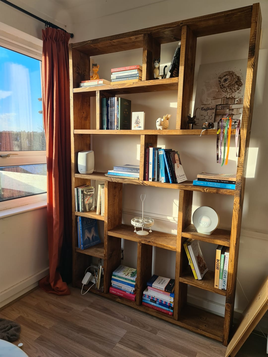 Customer photo review of Reclaimed Wood Bookcase | Rustic Scaffold Shelving Unit | Custom Handmade Timber Bookshelf | Industrial Style Storage Solution - OG