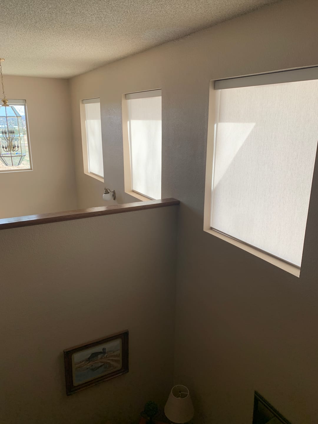 Customer photo review of SmartWings Motorized Light Filtering Roller Shades 70% Blackout Linen