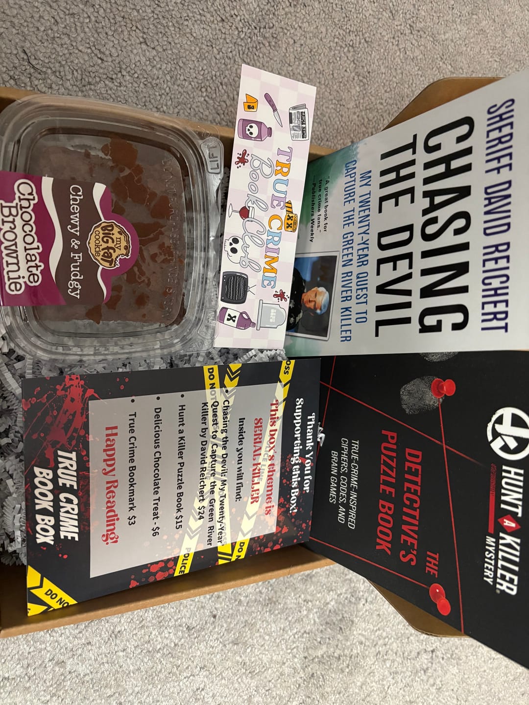 Customer photo review of Bi-monthly True Crime Book Box
