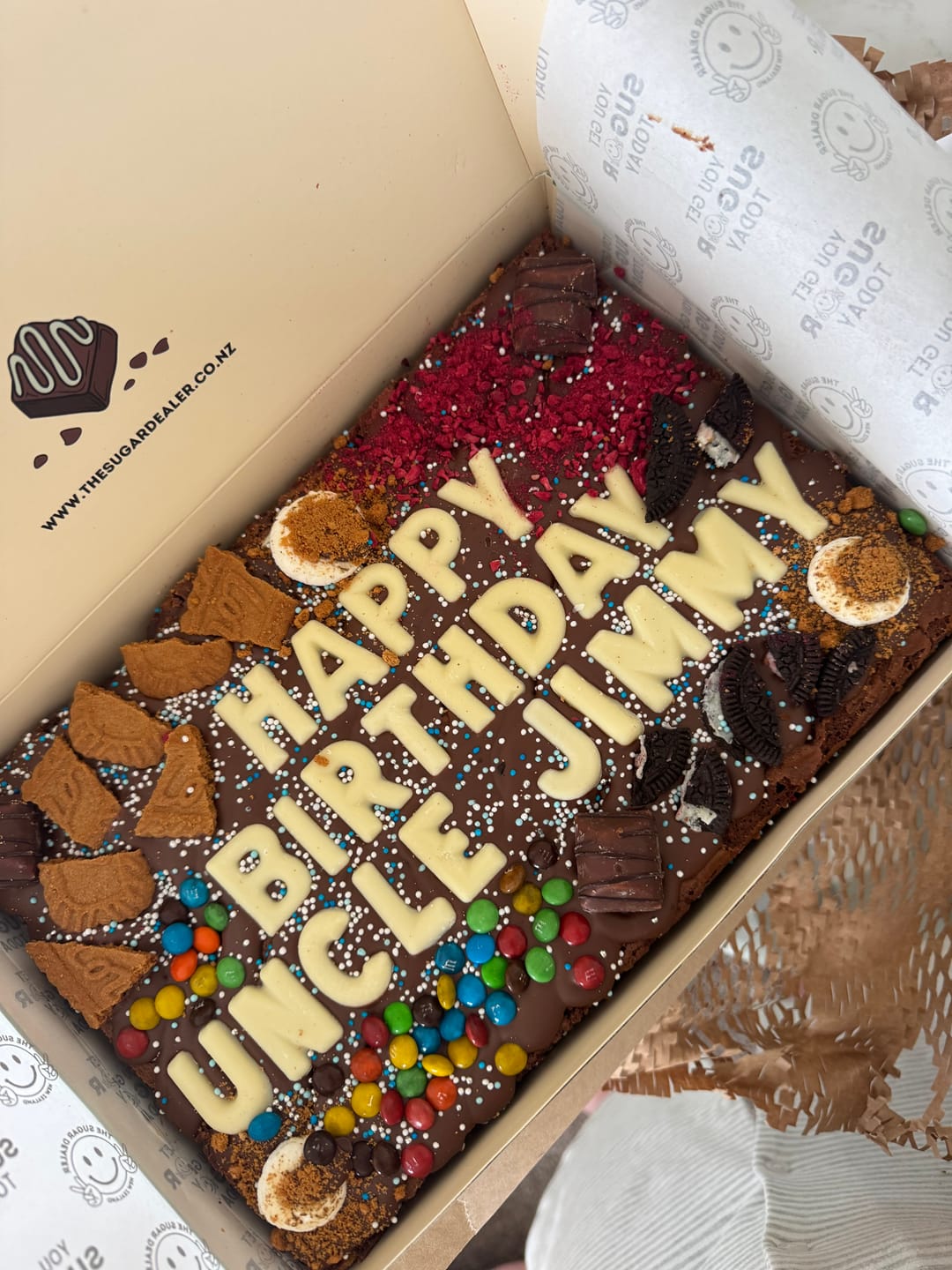 Customer photo review of Mega custom message loaded brownie