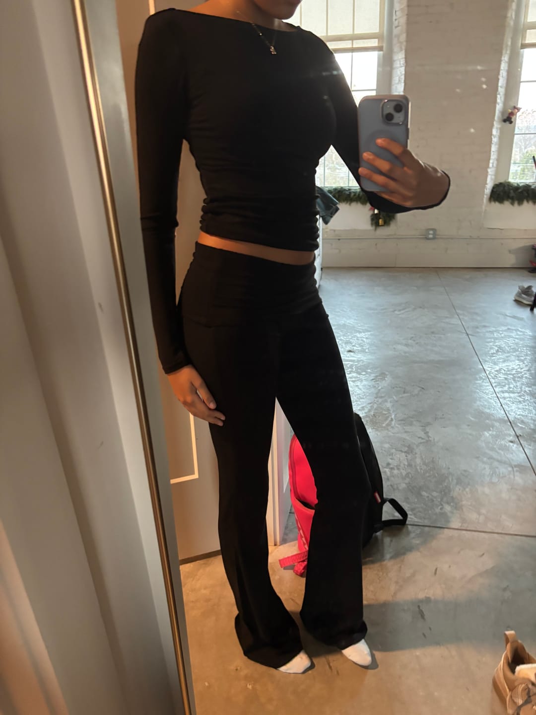 Customer photo review of Black Boat Neck Long Sleeve