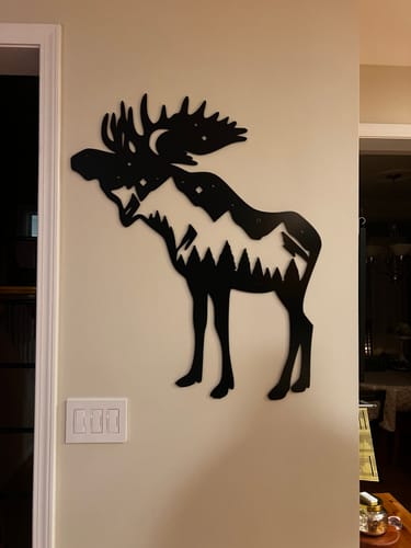 Customer photo review of Mountain Moose Scene Wall Art