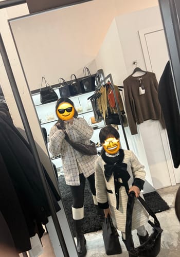 Customer photo review of Velvet Bow Tweed Shift Dress