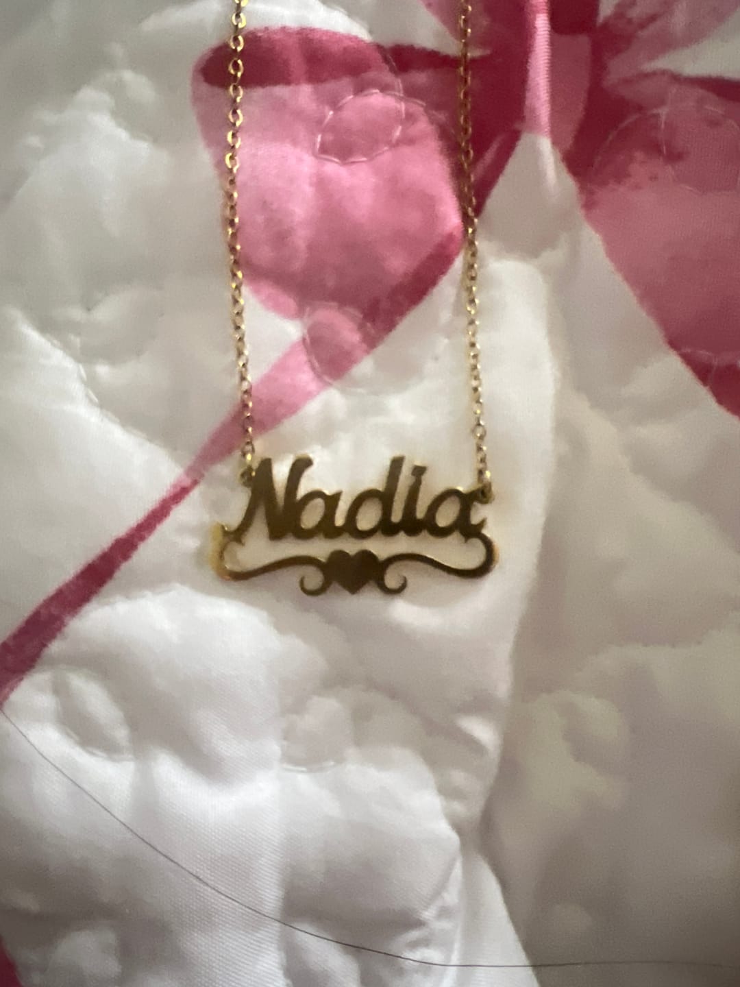Customer photo review of Love Heart Name Necklace