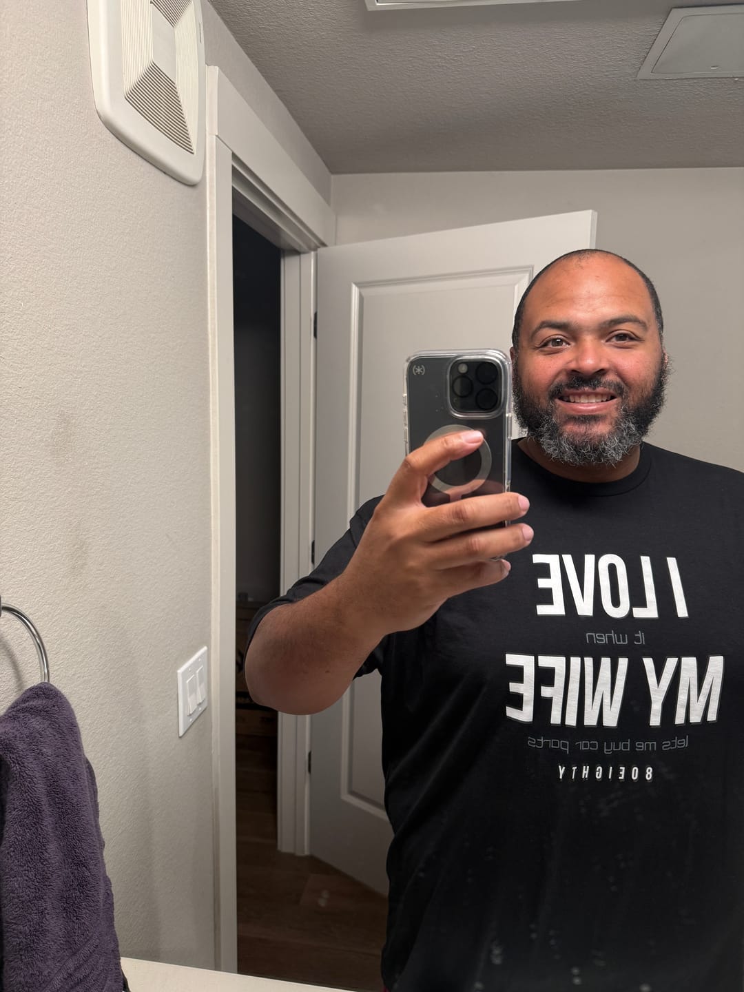 Customer photo review of 80Eighty® Love My Wife Shirt