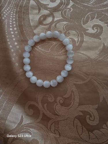 Customer photo review of Selenite beaded bracelet
