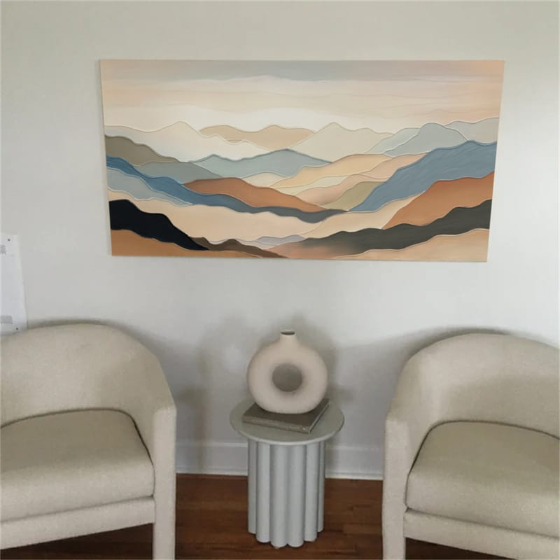Customer photo review of Abstract Mountain Textured Canvas Art #MO023