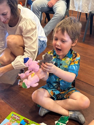 Customer photo review of The Three Little Pigs, Finger Puppet Set