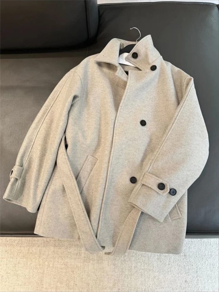 Customer photo review of Juliette Faux Wool Coat with Belt