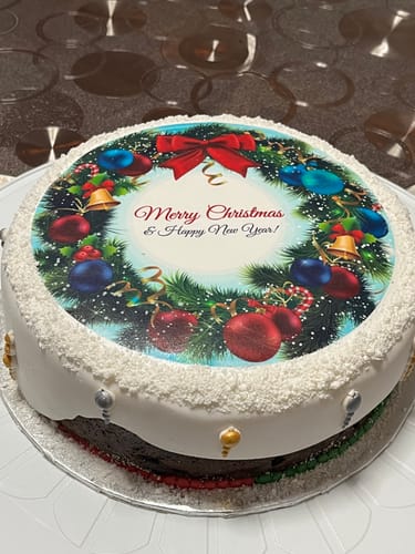 Customer photo review of Christmas wreath - Edible Icing Images