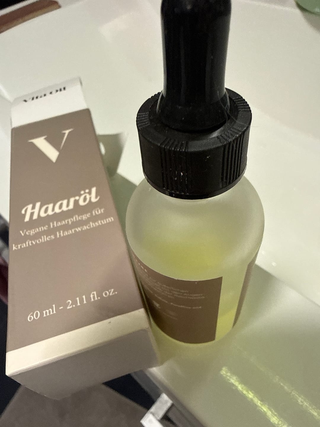 Customer photo review of Veganes Haaröl für schnelles Wachstum