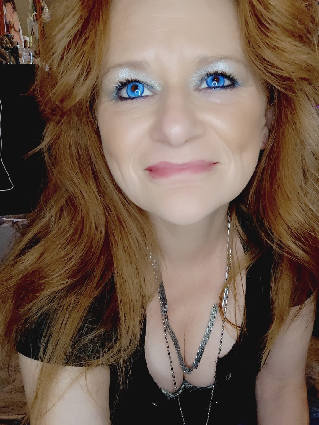 Customer photo review of Cosplay Fairy Dark Blue Colored Contact Lenses