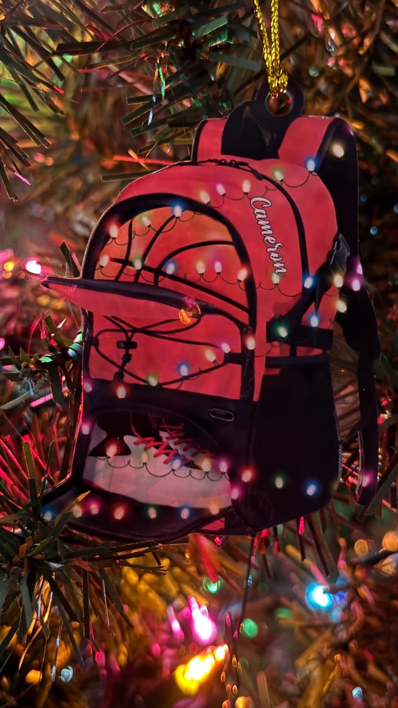 Customer photo review of Personalized Basketball Bag Christmas Ornament - Gift For Basketball Players