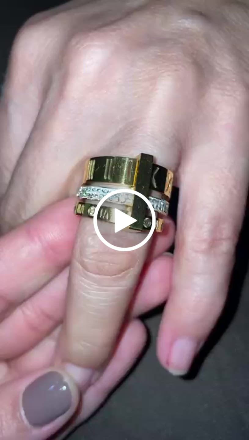 Customer video review of Anel Triplo Beout Banhado em Ouro 18k