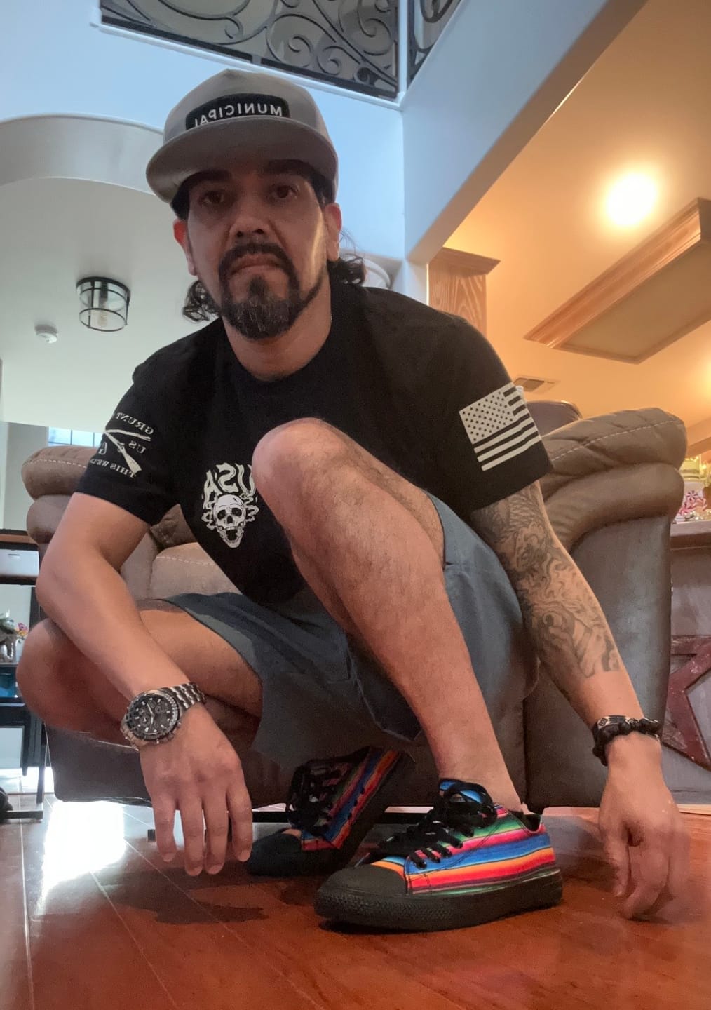 Customer photo review of OG Low Tops Chicano All Star ( Black or White Soles )