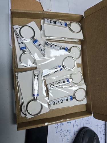 Customer photo review of Kennzeichen Schlüsselanhänger Mini Nummernschild Metall