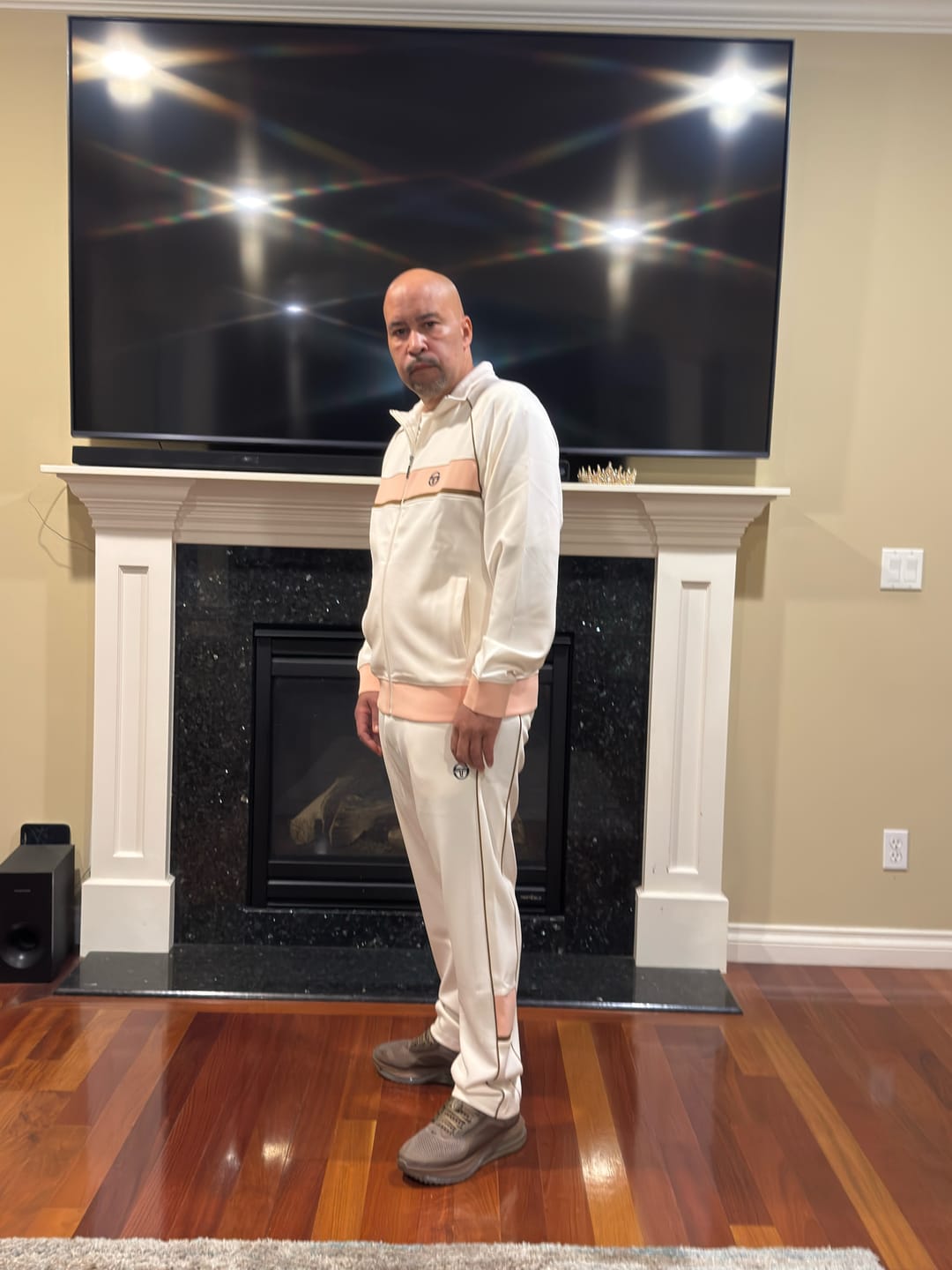 Customer photo review of Lago Track Pant- Gardenia