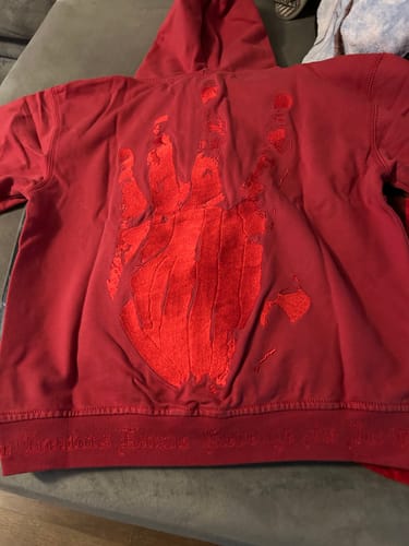 Customer photo review of Revenge Xxxtentacion Kill Contrast Zip Up Hoodie Red