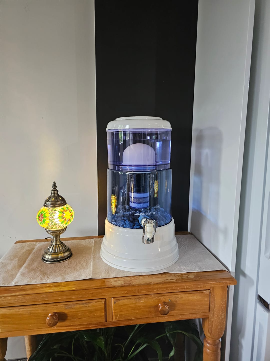 Customer photo review of Zazen Alkaline Water Filter System - Glass Bottom