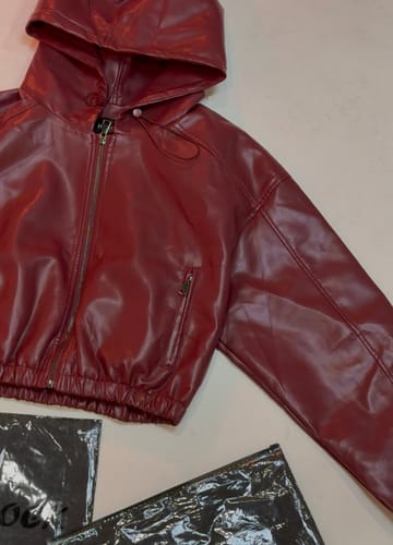 Customer photo review of American Retro Hooded Short Leather Jacket