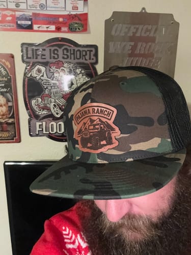 Customer photo review of Custom Wool Blend Flatbill Trucker Hat - Richardson 511