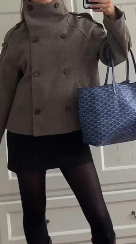 Customer photo review of Rhea Stand Collar Breasted Coat