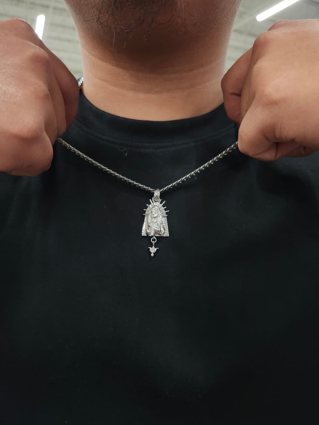 Customer photo review of VIRGIN MARY PENDANT