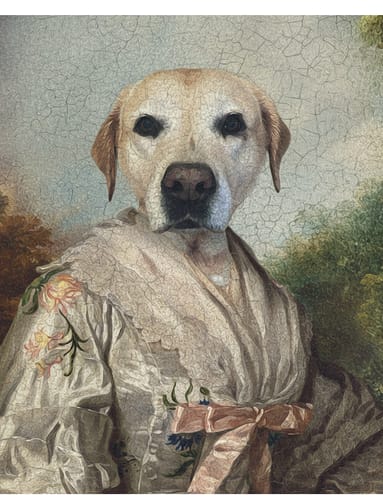 Customer photo review of The Cherry Picker - Custom Vintage Pet Portrait