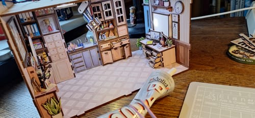 Customer photo review of Doctor's Office DIY Wooden Book Nook Shelf Insert