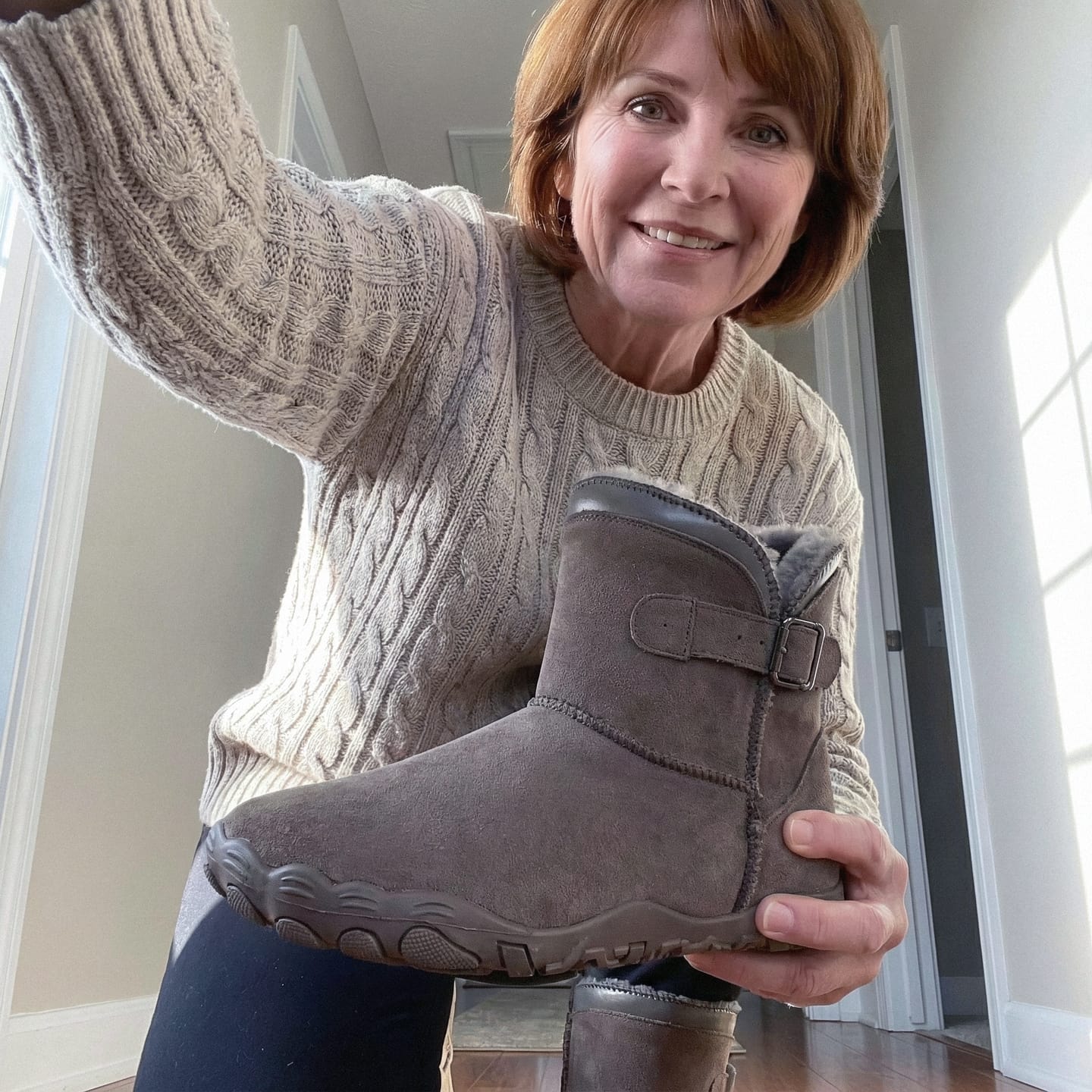 Customer photo review of [NEW] Cozely - Women’s Fur-Lined & Ergonomic Barefoot Shoes