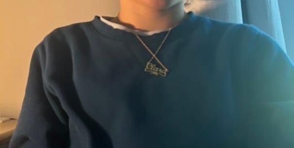 Customer photo review of Love Heart Name Necklace