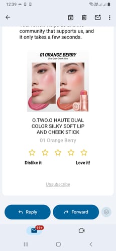 Customer photo review of O.TWO.O HAUTE DUAL COLOR SILKY SOFT LIP AND CHEEK STICK