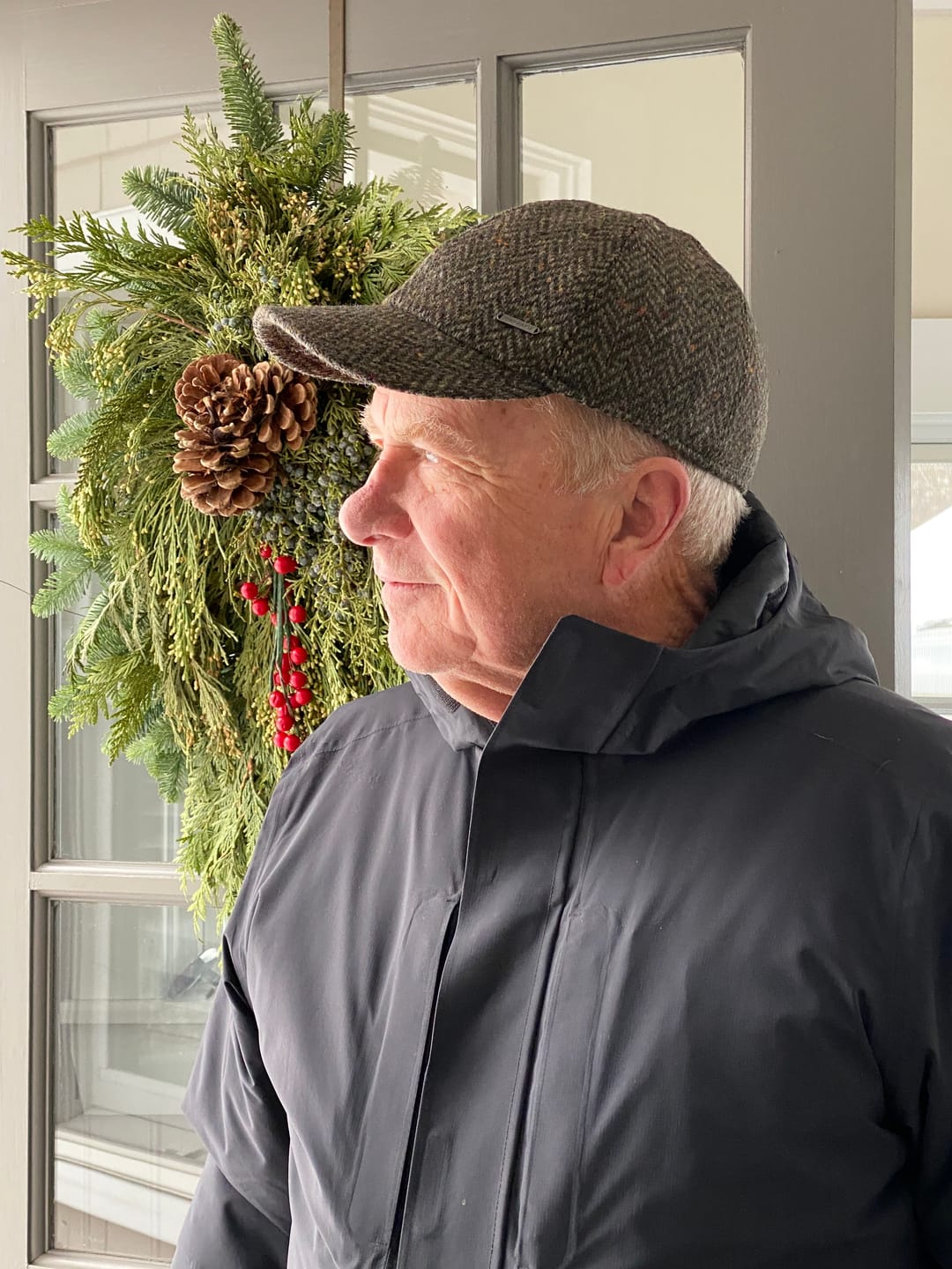 Customer photo review of Tweed Baseball Style Cap with Earflaps