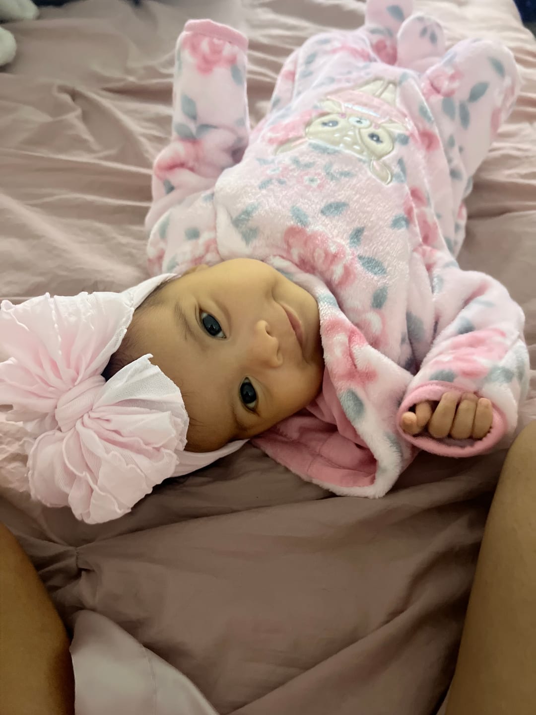 Customer photo review of Pretty in Pink Headband 3 pack set