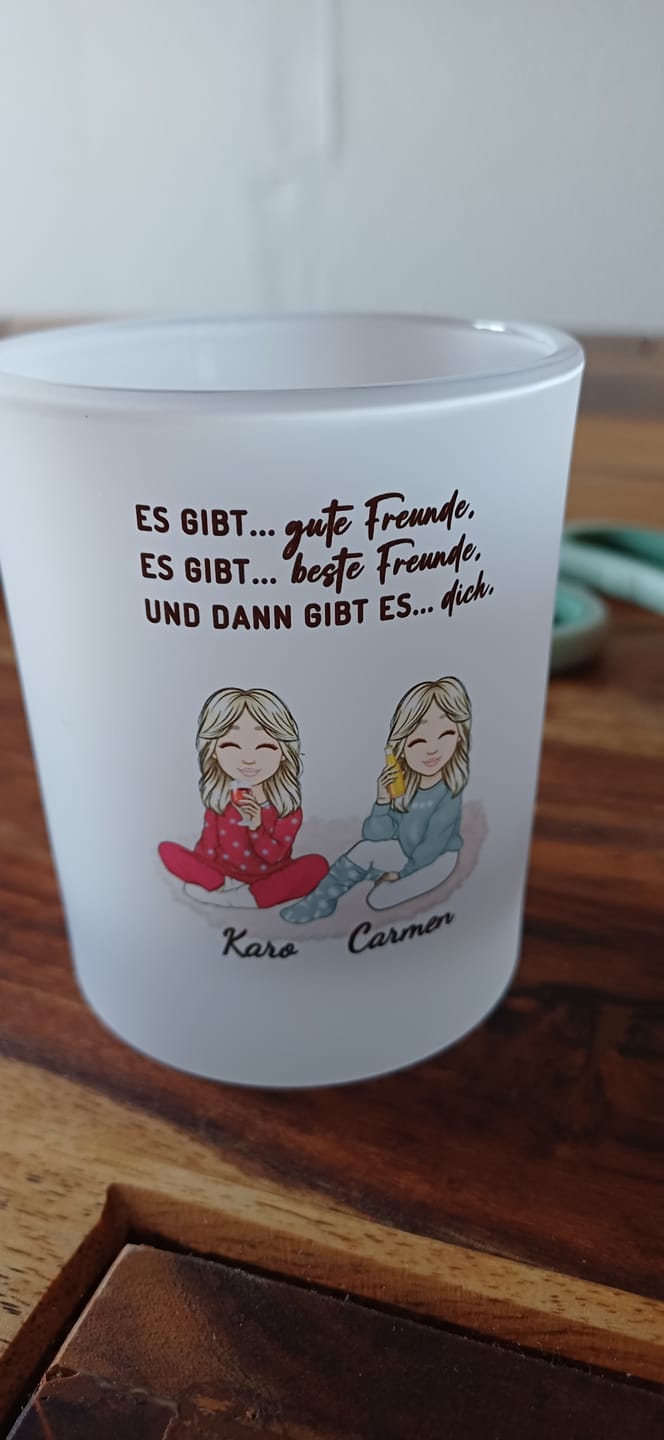 Customer photo review of Herzensmenschen - Personalisiertes Teelicht