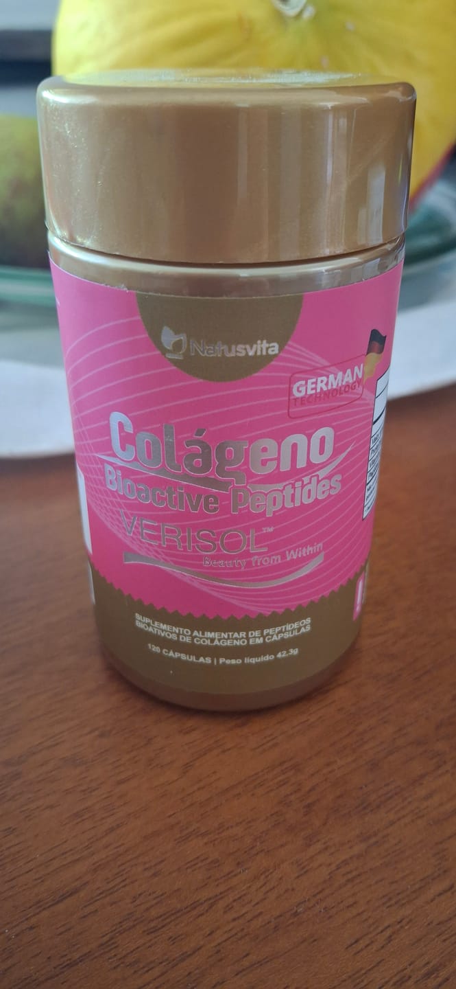 Customer photo review of Colágeno Verisol Puro com Bio Peptídeos. 120 Cápsulas