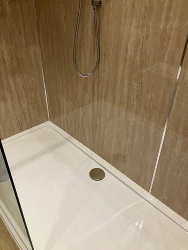 Customer photo review of Chrome Enclosure with Stone Shower Tray - Various Sizes Available