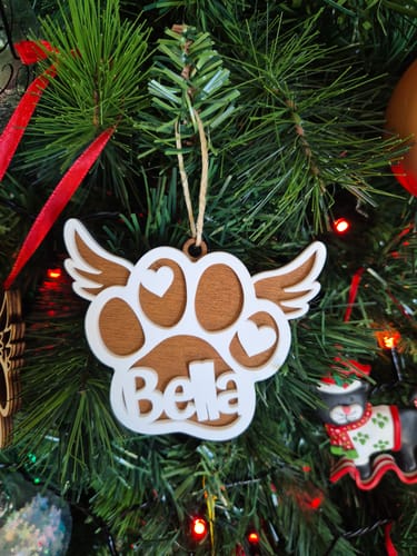 Customer photo review of Personalised Paw Memorial Ornament