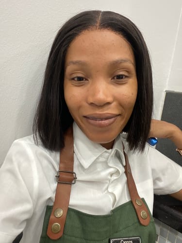 Customer photo review of 8' 5x5 Vietnamese SDD Bone Straight Custom Made Wig