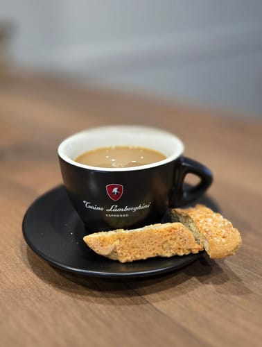 Customer photo review of Italian Coffee Cup and Saucer - Black Collection