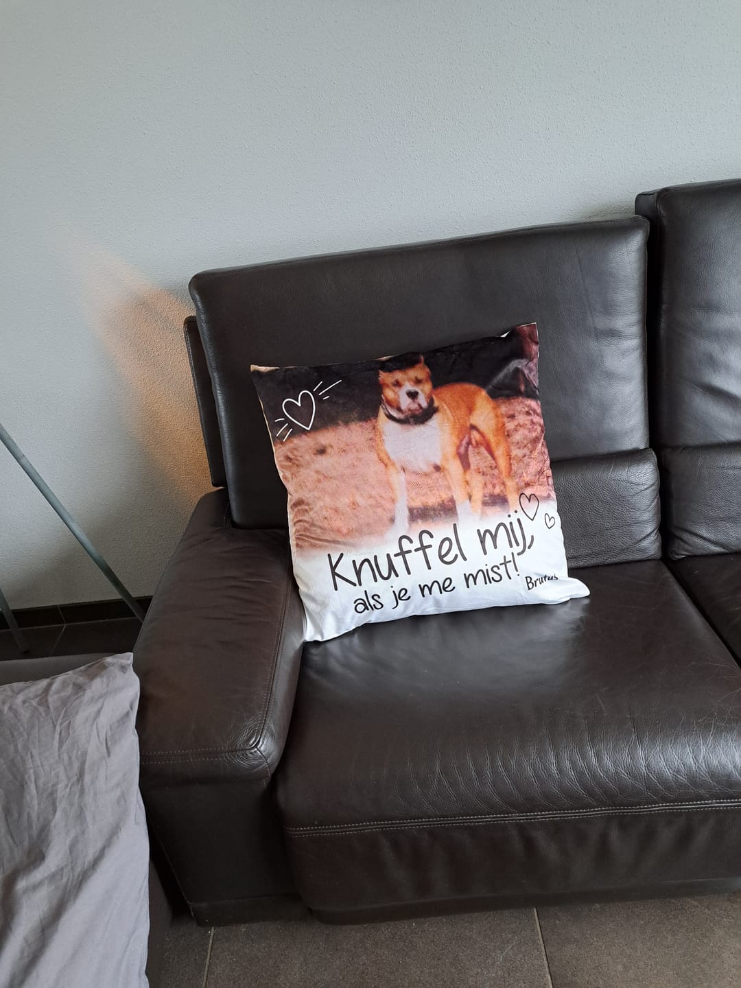 Customer photo review of Knuffel mij als je me mist - Gepersonaliseerde kussen