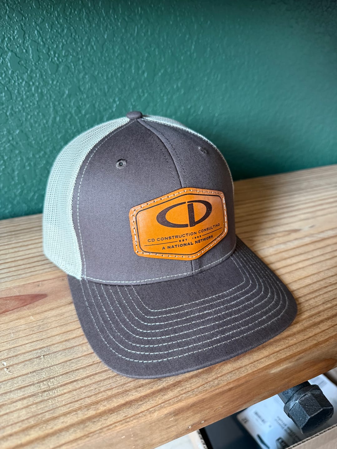Customer photo review of Traditional Trucker 112 - Custom Leather Patch Hat